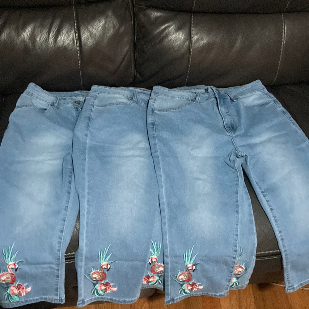 Floral/Flamingo Capris (3)